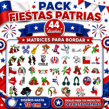 Cargar imagen en el visor de la galería, 🇨🇱 Pack de Matrices de Bordado – Fiestas Patrias (44 diseños)