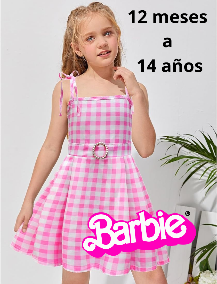 VESTIDO NIÑA BARBIE TALLAS 12 MESES A 14 AÑOS