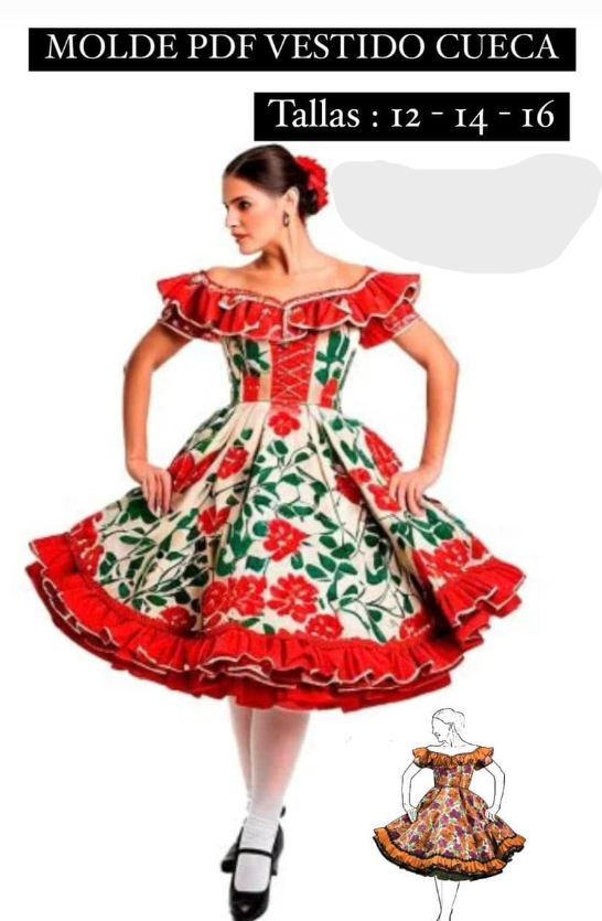 VESTIDO  HUASA TALLAS 12 A 16