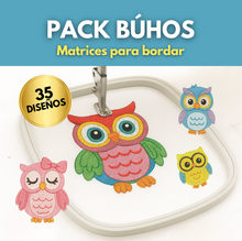 Cargar imagen en el visor de la galería, Búhos – Pack 35 Diseños
