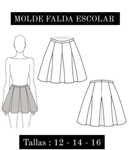 FALDA ESCOLAR  TALLAS 12 A 16