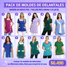 Cargar imagen en el visor de la galería, PACK 4 DELANTALES 2026    (10 MODELOS)
